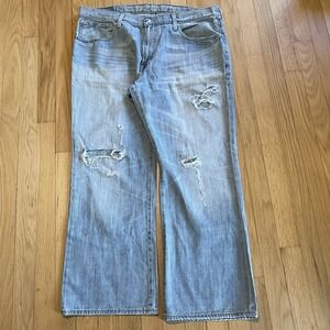 American Eagle Jeans Mens 38x30 Original Boot Light Wash Denim Distressed Y2K